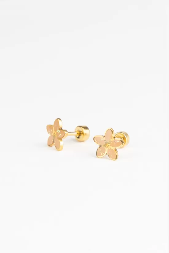 Mrs Ertha STUDS EARRINGS Golden Flora