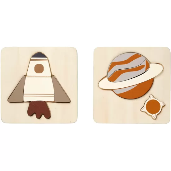 Fabelab Koka puzle Planētas un raķete 