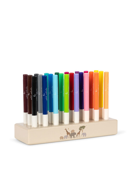 Konges Slojd MARKERS IN WOODEN BLOCK 24 PCS FSC