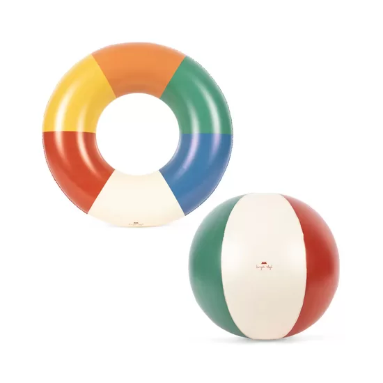 Konges Slojd Swim Ring And Beach Ball Set - Multi