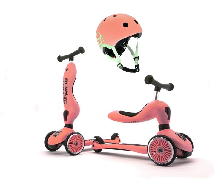 Scoot&Ride Komplekts skūteris Peach un ķivere XXS 