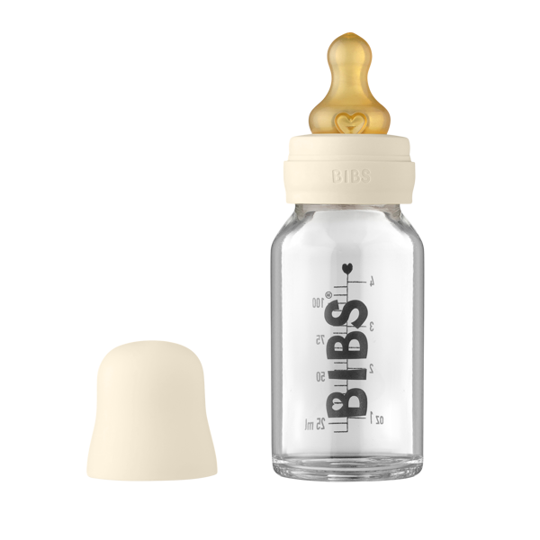 BIBS stikla pudele mazulim izturīga 110ml Ivory