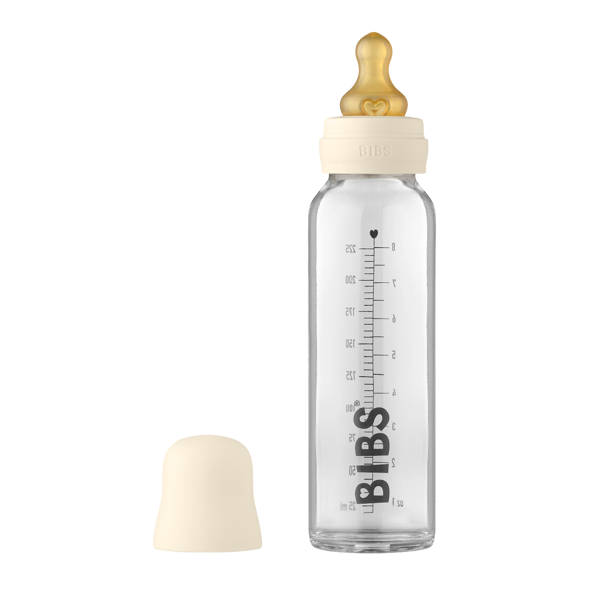 BIBS stikla pudele mazulim izturīga 225ml Ivory