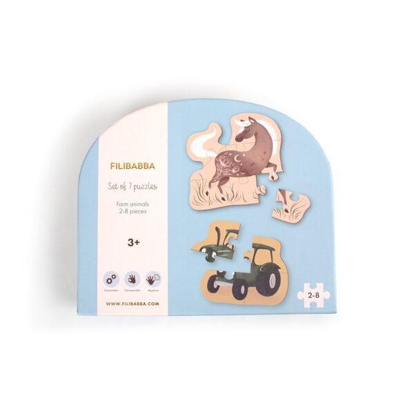 Filibabba Set of 7 puzzles - Farm animals